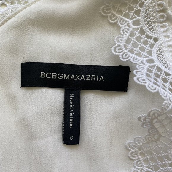 BCBG MaxAzria Womens Shirt White Cotton Eyelet Sleeveless Tank Top Size Small - Picture 14 of 14